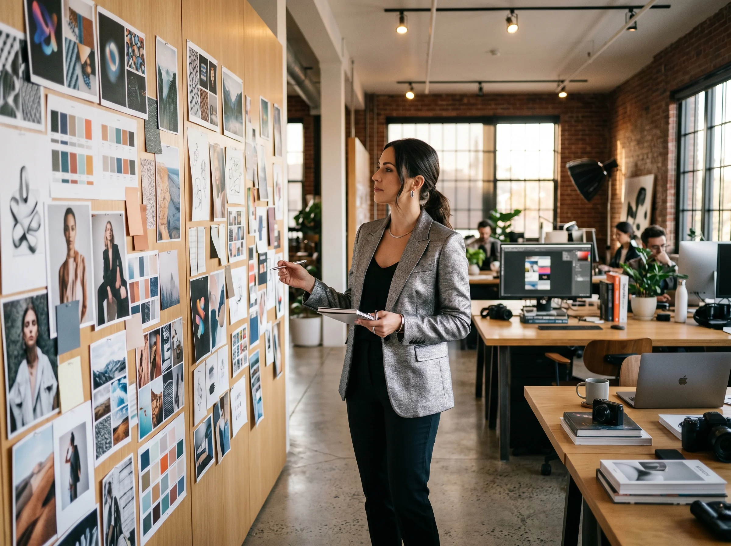 Creative director working in a studio office.